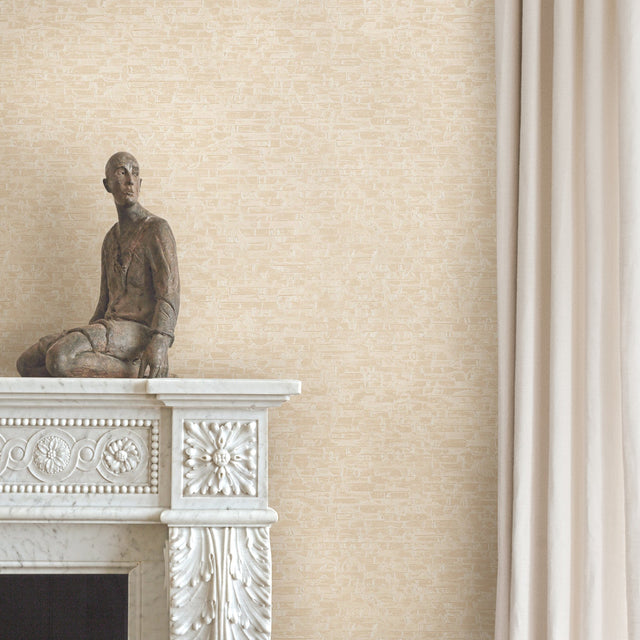 Belvedere Cream Faux Slate Wallpaper with Textured Stone Motif - A-Street Prints 2908-24921