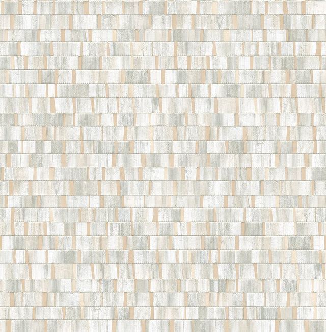 Dobby Champagne Geometric Wallpaper with Textured Non Woven Design - A-Street Prints 2908-24924