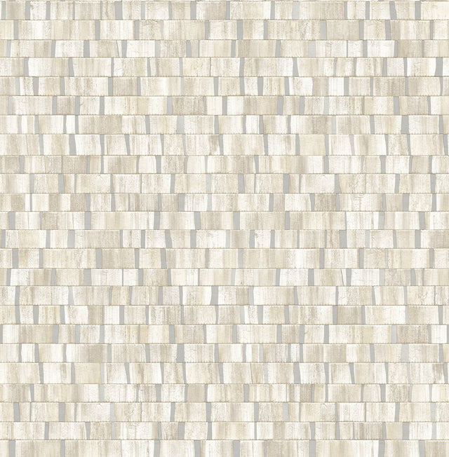 Dobby Cream Geometric Textured Wallpaper with Dimensional Rectangle Motif - A-Street Prints 2908-24926
