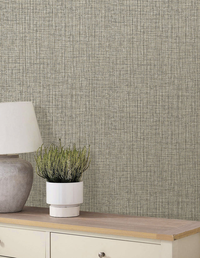 Rattan Coffee Woven Wallpaper with Faux Grasscloth Texture - A-Street Prints 2908-24941