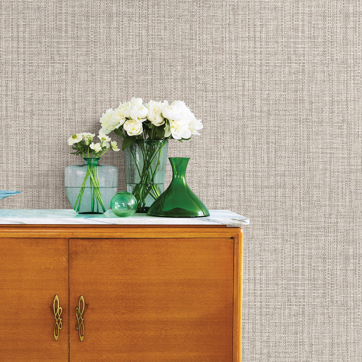 Rattan Off White Woven Wallpaper with Faux Grasscloth Texture - A-Street Prints 2908-24942
