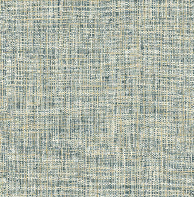 Rattan Teal Woven Wallpaper with Faux Grasscloth Texture - A-Street Prints 2908-24944