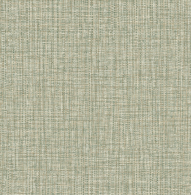 Rattan Green Woven Wallpaper with Faux Grasscloth Texture - A-Street Prints 2908-24946