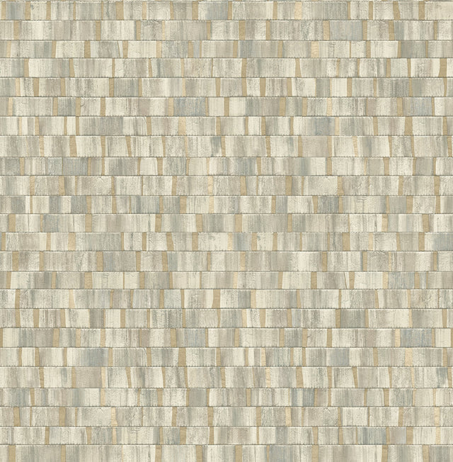 Dobby Gold Geometric Wallpaper with Textured Abstract Rectangle Motif - Brewster 2908-24959