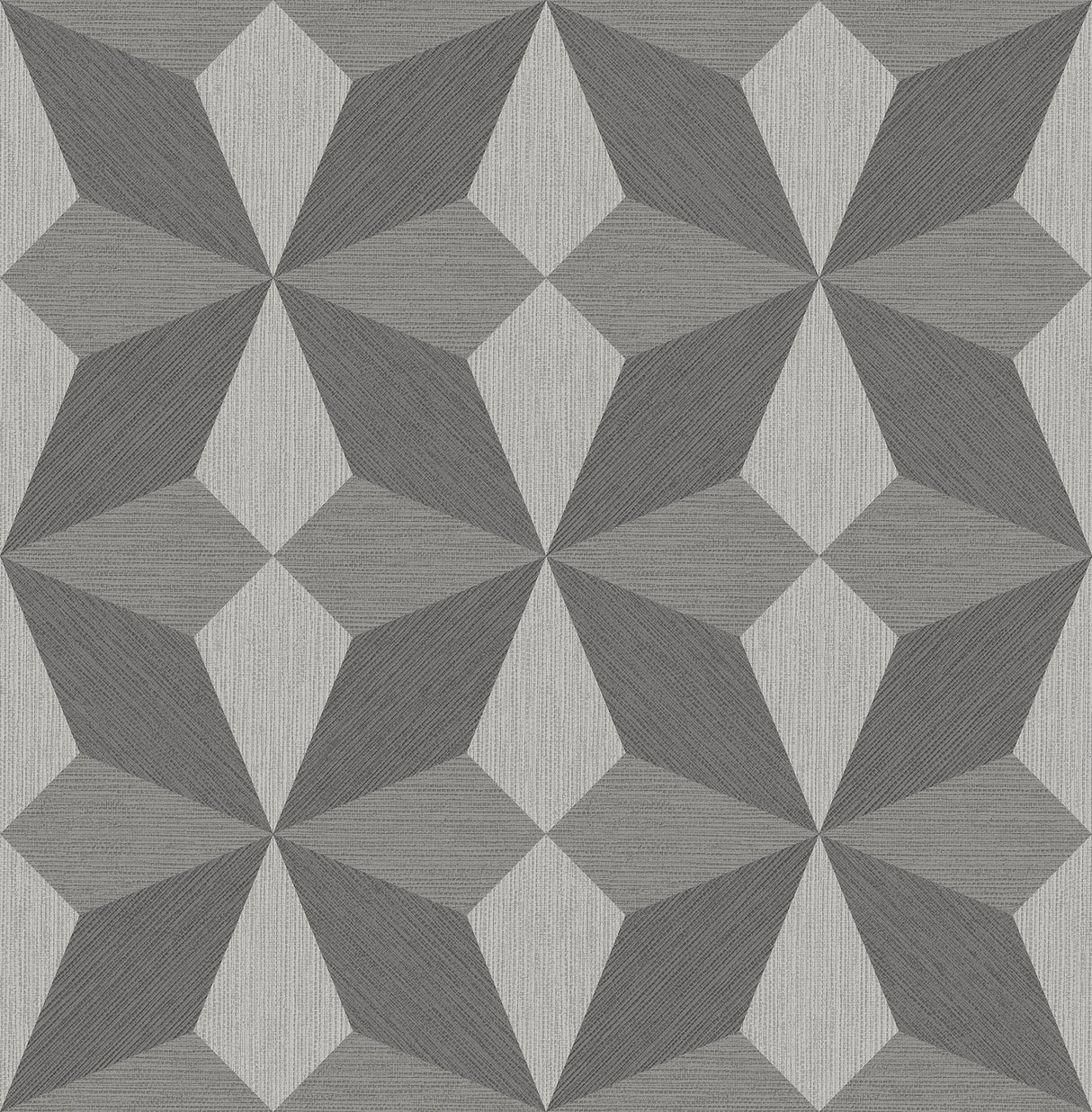 Valiant Grey Faux Grasscloth Geometric Wallpaper with Modern Geometric Pattern and Raised Ink - A-Street Prints 2908-25300