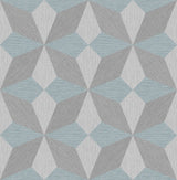 Valiant Aqua Faux Grasscloth Geometric Wallpaper with Modern Geometric Pattern and Raised Ink - A-Street Prints 2908-25304