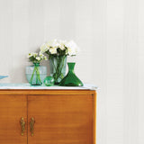 Intrepid White Faux Grasscloth Stripe Wallpaper with Raised Ink Stripes - A-Street Prints 2908-25306