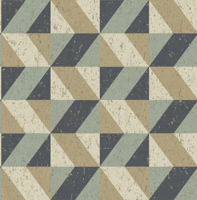 Cerium Multicolor Concrete Geometric Wallpaper with Modern Geometric Pattern - A-Street Prints 2908-25310