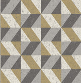 Cerium Metallic Concrete Geometric Wallpaper in Metallic - A-Street Prints 2908-25311