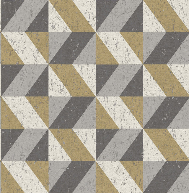 Cerium Metallic Concrete Geometric Wallpaper in Metallic - A-Street Prints 2908-25311