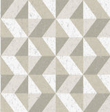Cerium Neutral Concrete Geometric Wallpaper with Textured Modern Geometrics Pattern - A-Street Prints 2908-25313