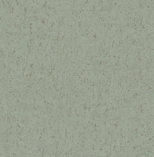 Guri Green Faux Concrete Wallpaper with Distressed Gold Industrial Texture - A-Street Prints 2908-25316