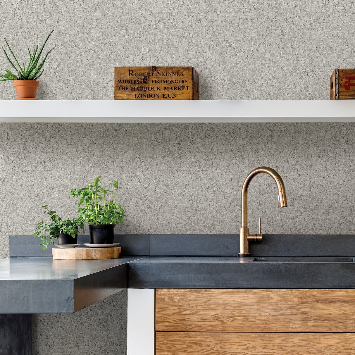 Guri Grey Faux Concrete Wallpaper with Industrial Concrete Motif - A-Street Prints 2908-25317