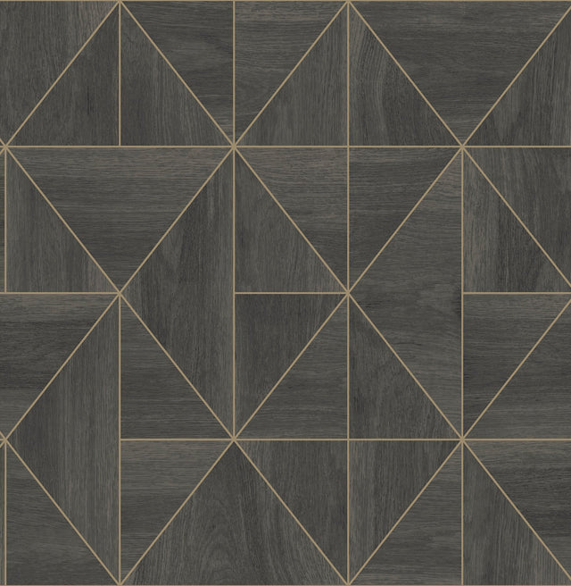 Cheverny Dark Brown Geometric Wood Wallpaper with Modern Geometric Pattern - A-Street Prints 2908-25321