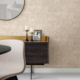 Cheverny Cream Geometric Wood Wallpaper with Raised Ink Modern Geometrics - A-Street Prints 2908-25324