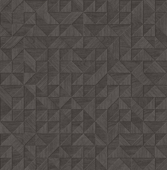 Gallerie Dark Brown Geometric Wood Wallpaper with Modern Geometric Wood Pattern - A-Street Prints 2908-25326