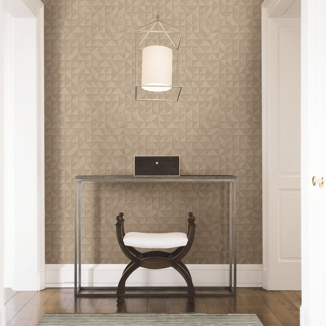 Gallerie Beige Geometric Wood Wallpaper with Raised Ink Modern Geometric Pattern - A-Street Prints 2908-25328