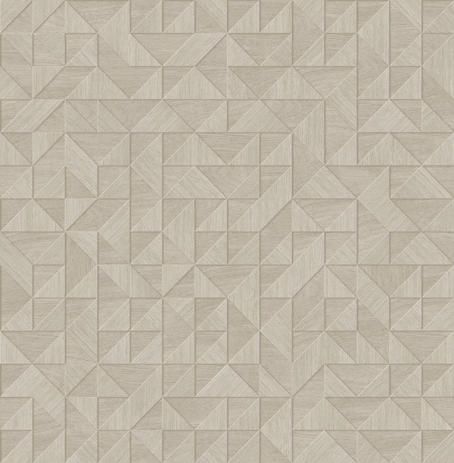 Gallerie Cream Geometric Wood Wallpaper with Modern Geometric Pattern - A-Street Prints 2908-25329