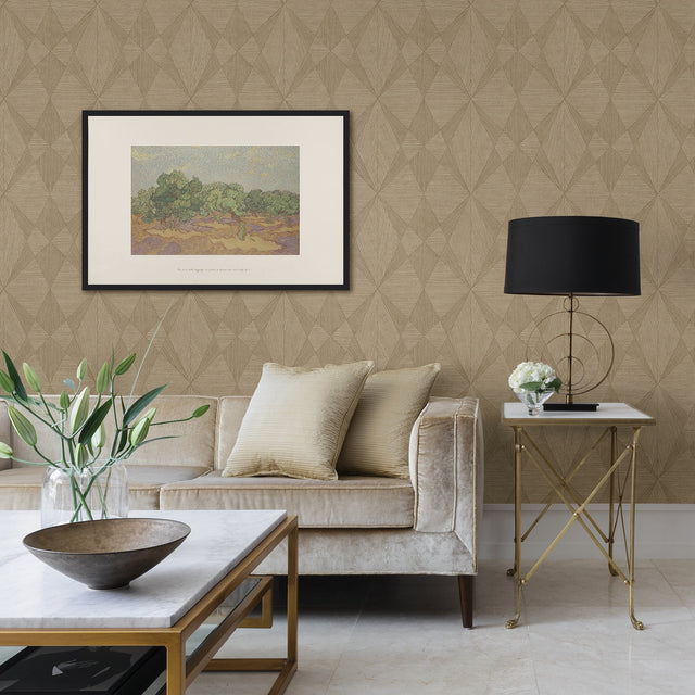 Intrinsic Light Brown Geometric Wood Wallpaper with Modern Geometric Wood Pattern - A-Street Prints 2908-25330
