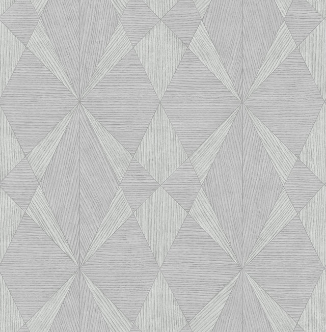 Intrinsic Silver Geometric Wood Wallpaper with Modern Geometric Pattern, Raised Ink - A-Street Prints 2908-25333