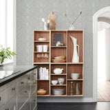 Intrinsic Silver Geometric Wood Wallpaper with Modern Geometric Pattern, Raised Ink - A-Street Prints 2908-25333