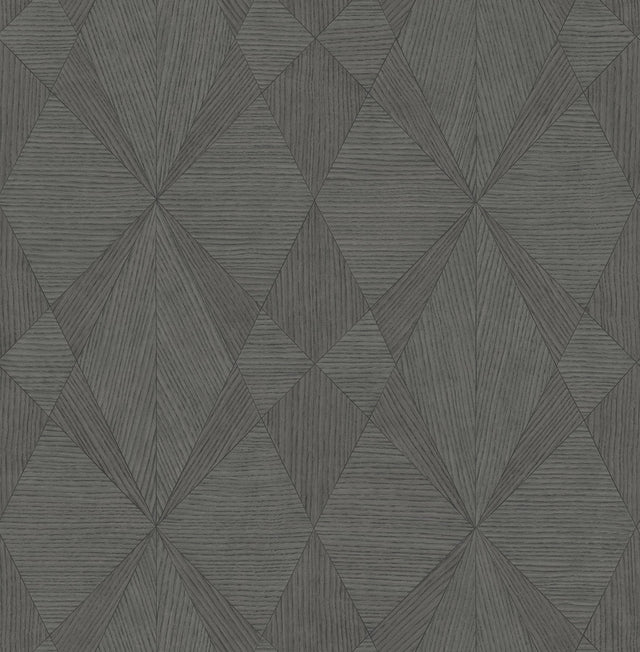 Intrinsic Dark Grey Geometric Wood Wallpaper with Modern Geometric Wood Pattern - A-Street Prints 2908-25334