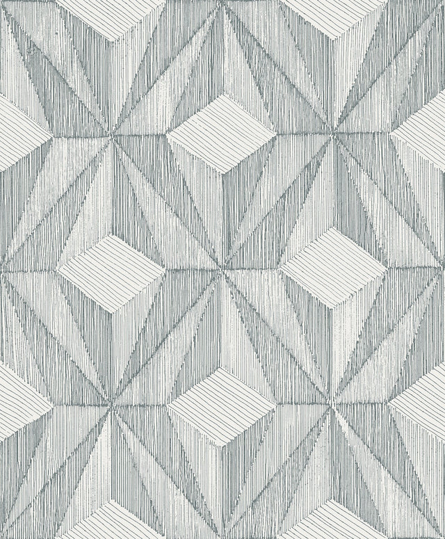 Paragon Slate Geometric Wallpaper with Raised Ink Modern Geometric Pattern - A-Street Prints 2908-87103
