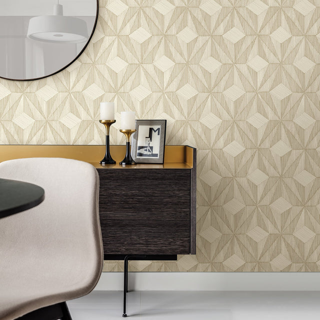 Paragon Gold Geometric Wallpaper with Metallic Modern Geometrics Pattern - A-Street Prints 2908-87104