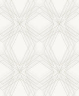 Relativity Off White Geometric Wallpaper with Champagne Metallic Linear Pattern - A-Street Prints 2908-87105