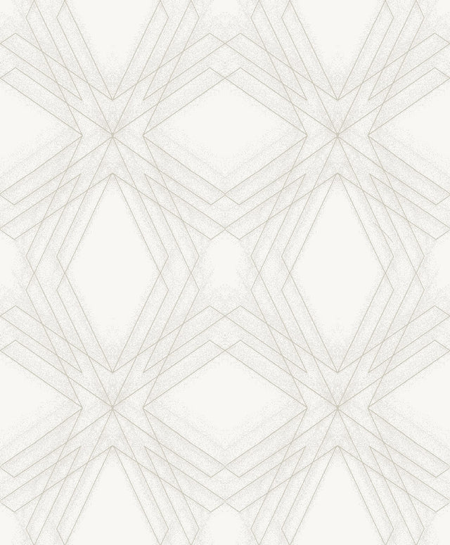 Relativity Off White Geometric Wallpaper with Champagne Metallic Linear Pattern - A-Street Prints 2908-87105