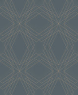 Relativity Charcoal Geometric Wallpaper with Metallic Gold Linework - A-Street Prints 2908-87107