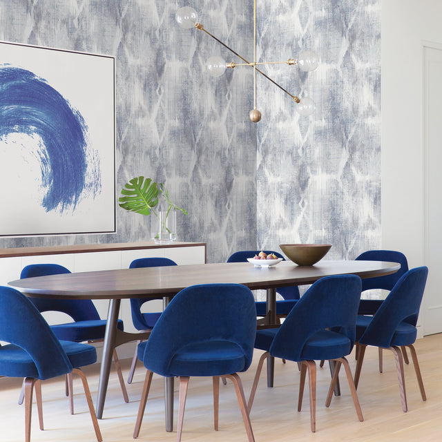Perspective Indigo Abstract Geometric Wallpaper with Modern Textured Geometric Pattern - A-Street Prints 2908-87110