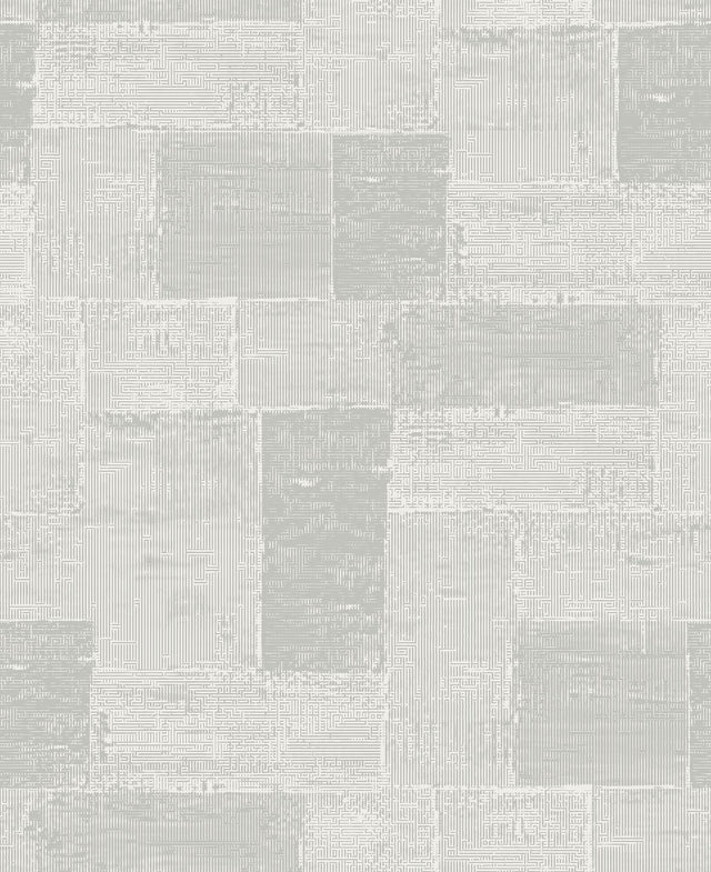 Composition Silver Global Geometric Wallpaper with Textured Greek Key Motif - A-Street Prints 2908-87114