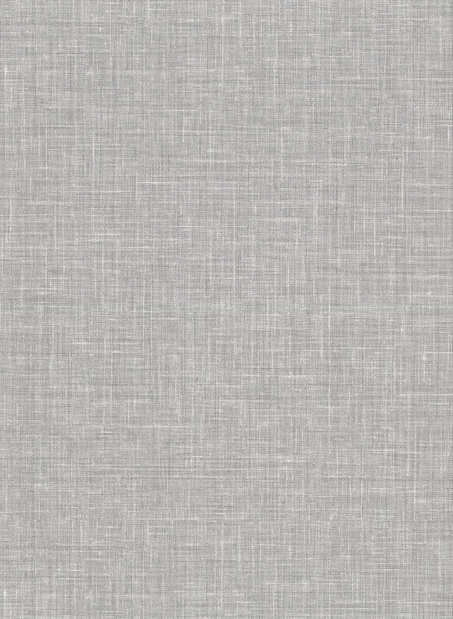 Upton Grey Faux Linen Wallpaper with Fabric & Woven Texture - Warner 2921-50300