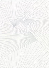 Berkeley White Geometric Faux Grasscloth Wallpaper with Metallic Silver Diamond Motif - Warner 2921-50408