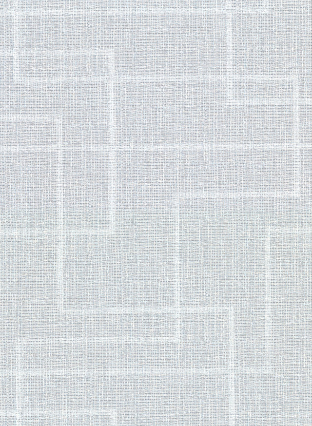Clarendon Sky Blue Geometric Faux Grasscloth Wallpaper with Distressed Textures - Warner 2921-50502