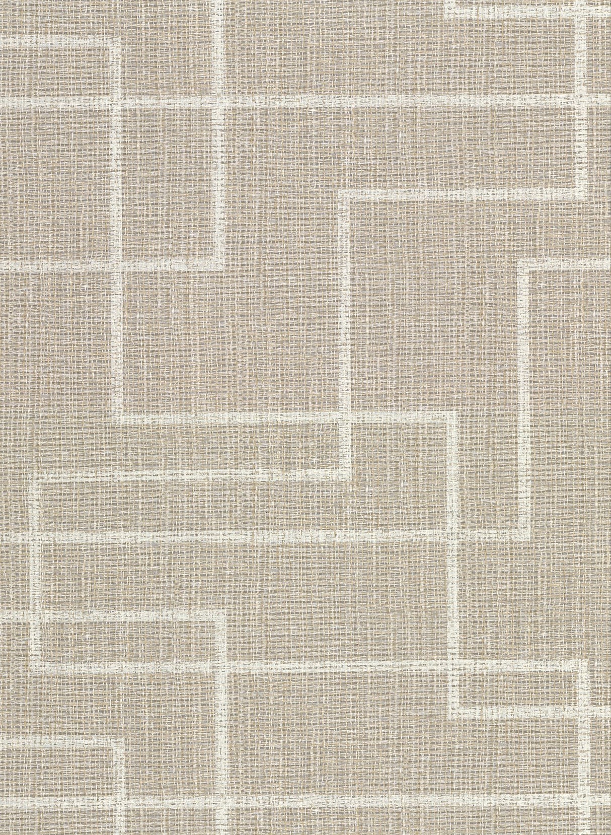 Clarendon Brown Geometric Faux Grasscloth Wallpaper with Distressed Textures - Warner 2921-50507