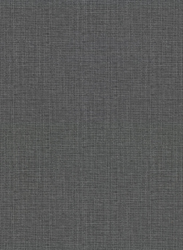 Claremont Charcoal Faux Grasscloth Wallpaper with Distressed Textures - Warner 2921-50600