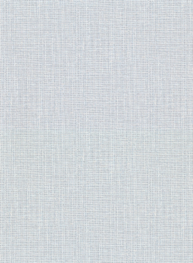 Claremont Sky Blue Faux Grasscloth Wallpaper with Distressed Textures - Warner 2921-50602