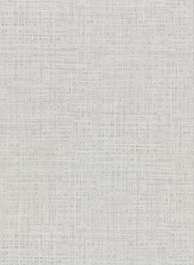 Montgomery Light Grey Faux Grasscloth Wallpaper with Traditional Abstract Pattern - Warner 2921-50900