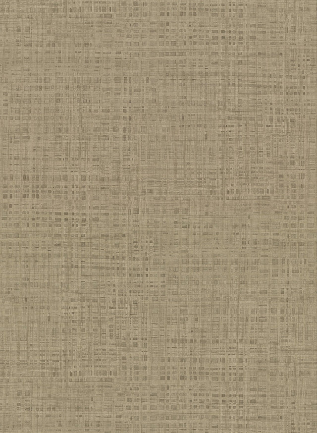 Montgomery Brass Faux Grasscloth Wallpaper with Traditional Abstract Pattern - Warner 2921-50926