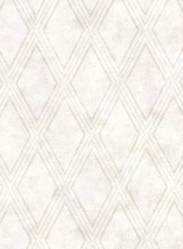 Dartmouth Cream Faux Plaster Geometric Wallpaper with Distressed Textures - Warner 2921-51007