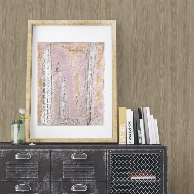 Tanice Light Brown Faux Wood Texture Wallpaper
