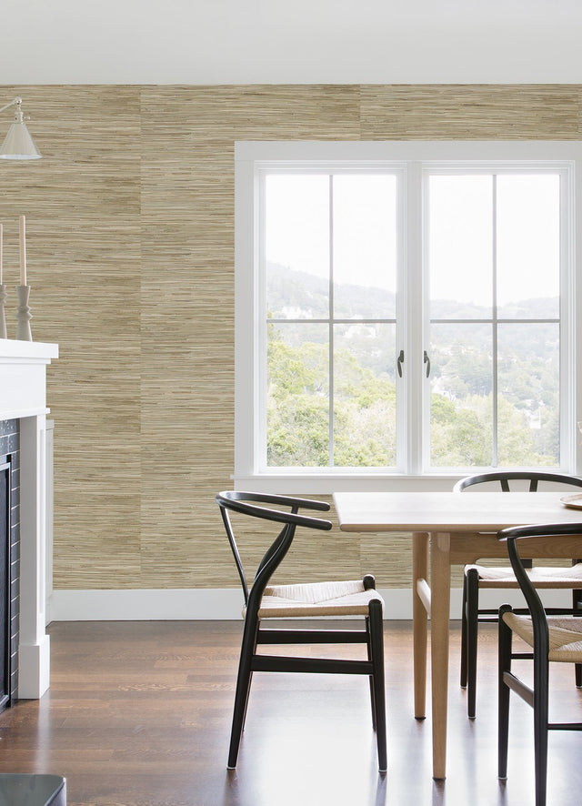 Sogen Neutral Knotted Grasscloth Wallpaper with Fabric & Woven Textures in Farmhouse Style - A-Street Prints 2923-65621