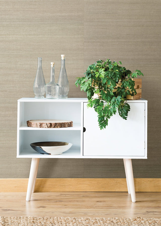 Galan Silver Sisal Grasscloth Wallpaper with Modern Fabric & Woven Texture - A-Street Prints 2923-80005