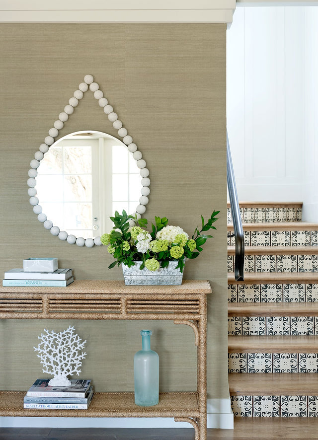 Galan Silver Sisal Grasscloth Wallpaper with Modern Fabric & Woven Texture - A-Street Prints 2923-80005