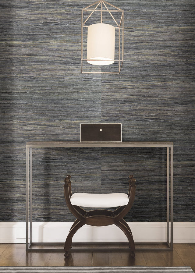 Fujian Silver Grasscloth Wallpaper in Silver with Glam Fabric & Woven Texture - A-Street Prints 2923-80007