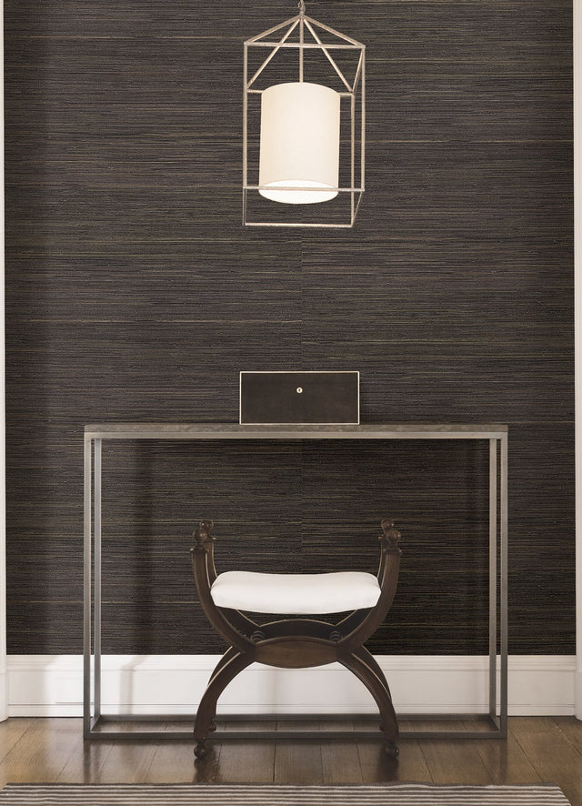 Shandong Chocolate Grasscloth Wallpaper with Distressed Textures in Modern Ramie Weave - A-Street Prints 2923-80071