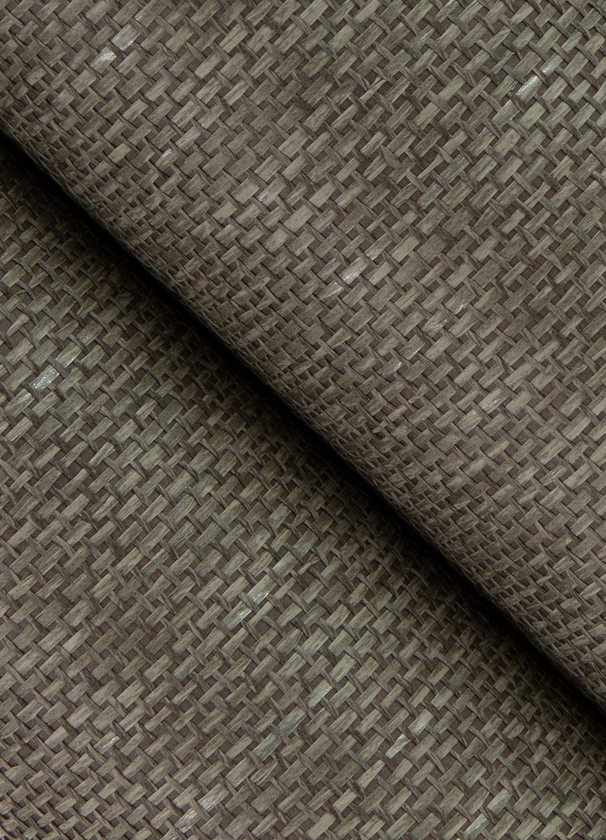 Gaoyou Grey Paper Weave Wallpaper with Fabric & Woven Textures Farmhouse Style - Brewster 2923-80080