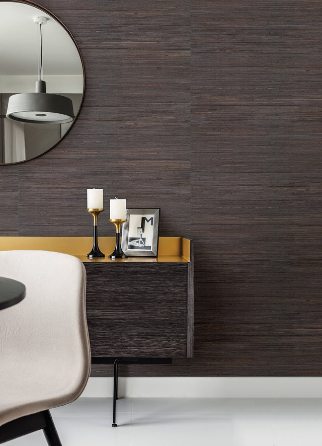 Shandong Charcoal Grasscloth Wallpaper with Distressed Textures Motif - A-Street Prints 2923-80081